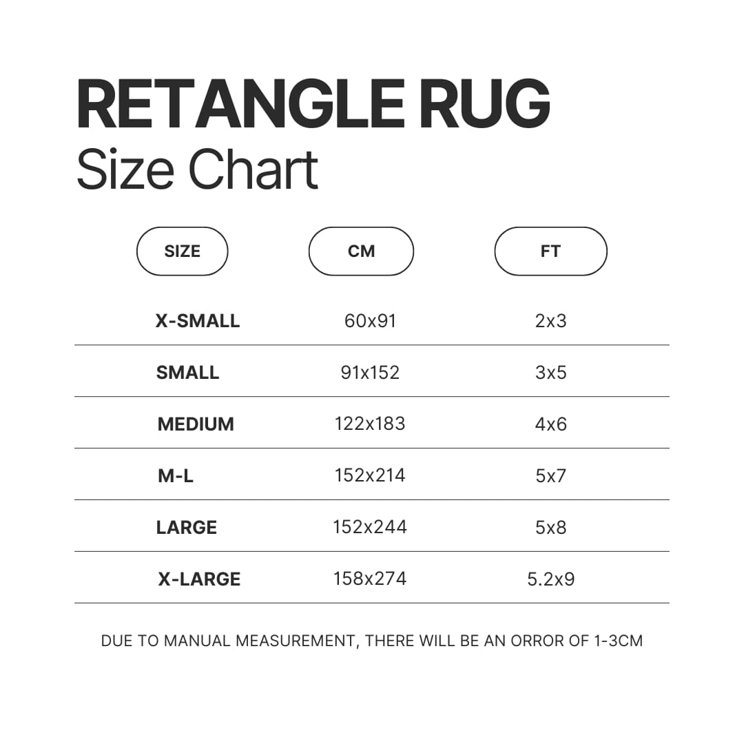 Retangle Rug Size Chart - Dead By Daylight Store