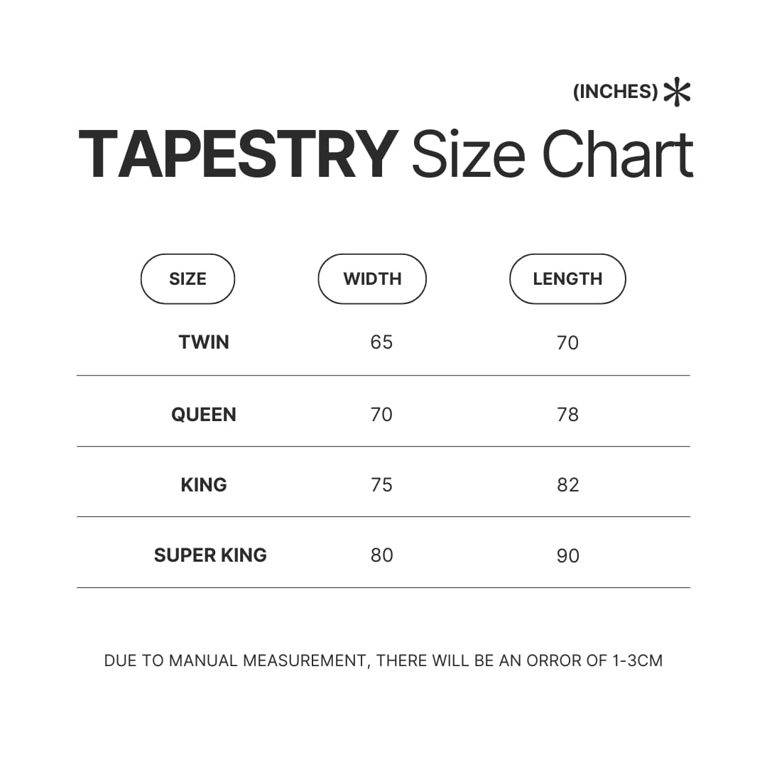 Tapestry Size Chart - Dead By Daylight Store