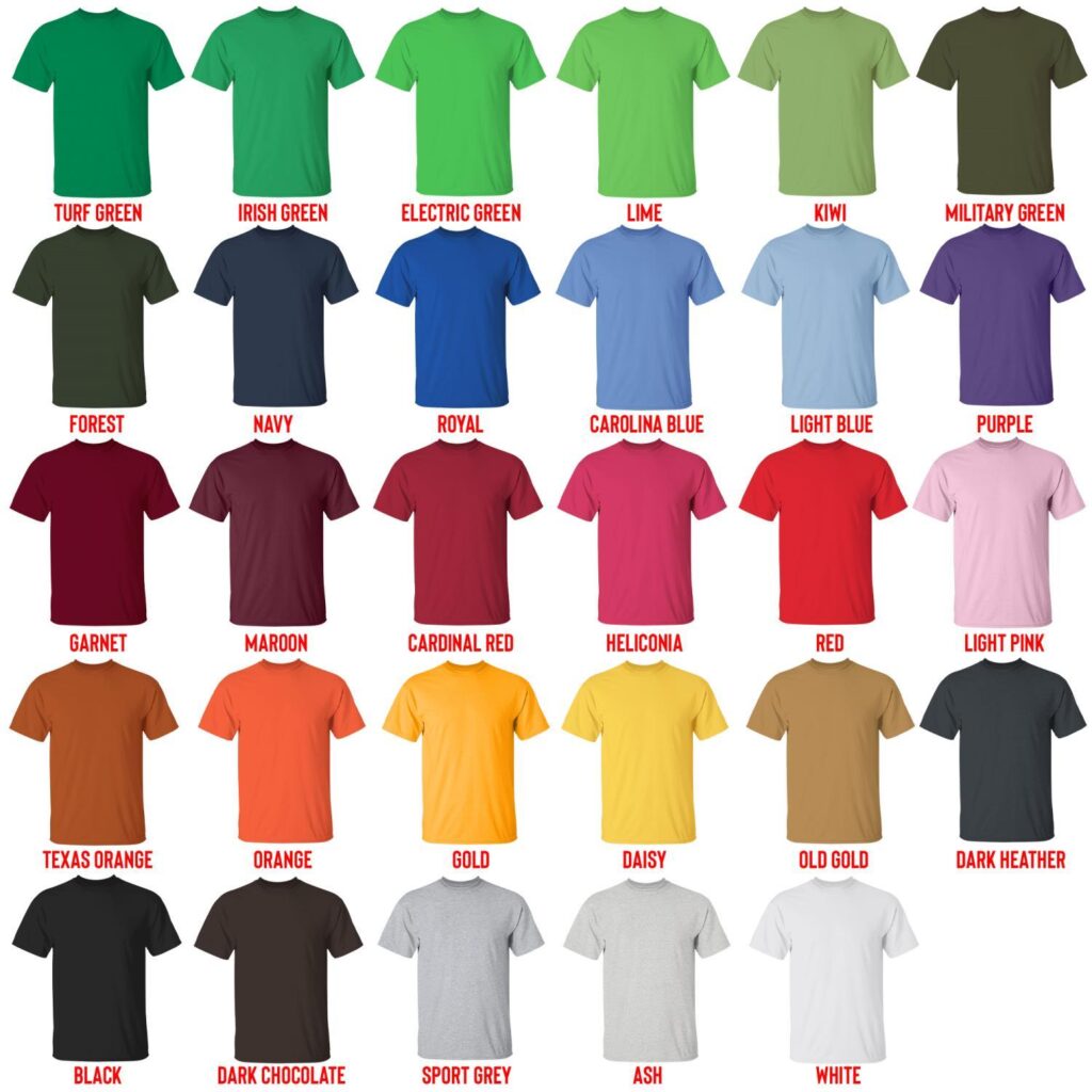 t shirt color chart - Dead By Daylight Store